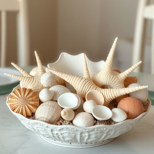 seashell accents in coastal decor