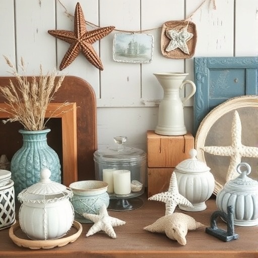vintage coastal finds in decor