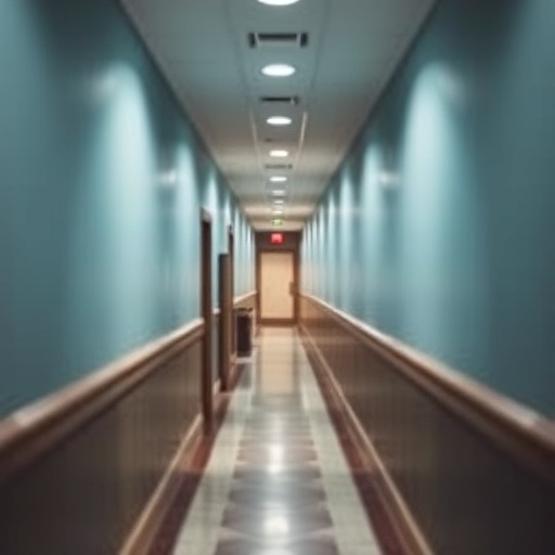 hallway with vintage travel posters