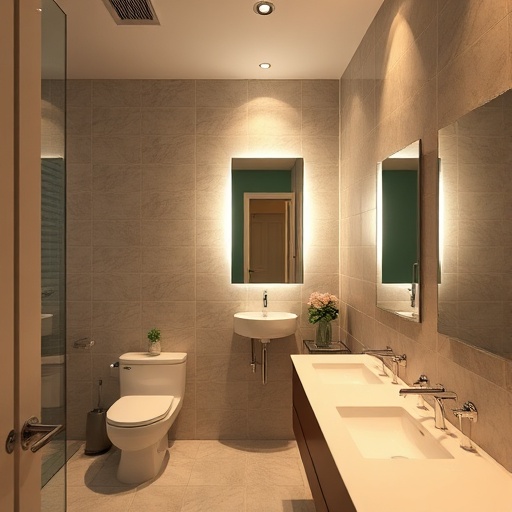 layered lighting in a bathroom