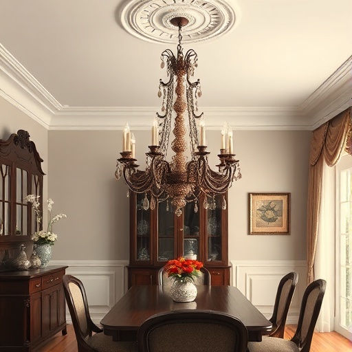 chandelier in vintage decor