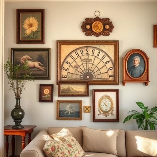 vintage wall art in a home