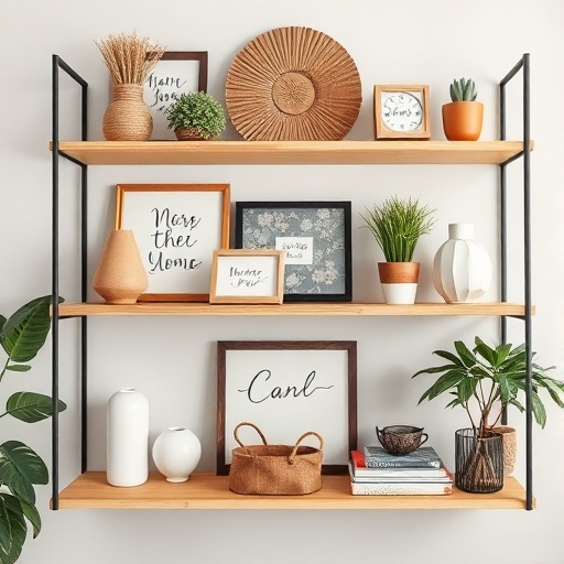 shelf with functional decor