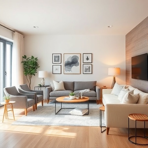 creatively arranged living room furniture