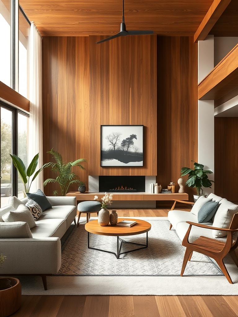 Mid-century living room with vintage furniture