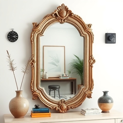 vintage mirror in modern decor