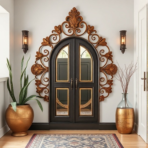 decorative mirror in entryway