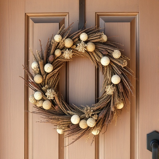 rustic wreath on a door