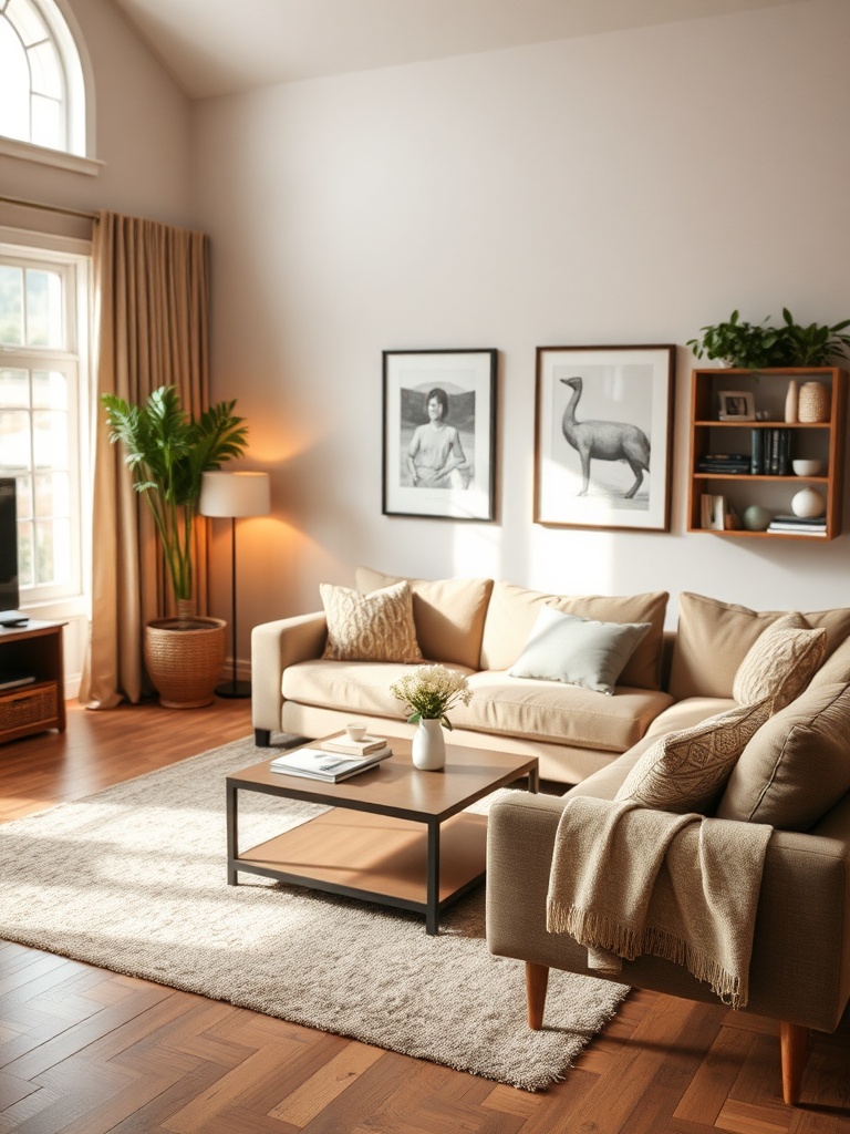 cozy living room with warm lighting