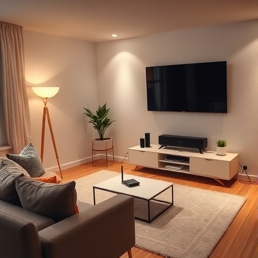 neatly managed cables and WiFi router