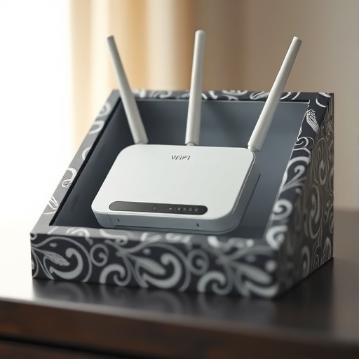 decorative box concealing a WiFi router