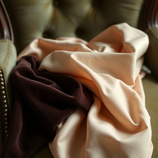 soft velvet and silk fabrics on a chair