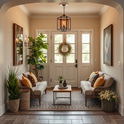 cozy seating arrangement at entrance