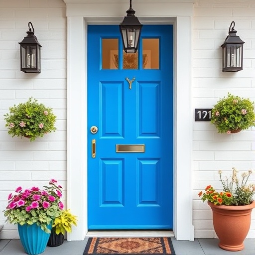 boldly colored front door