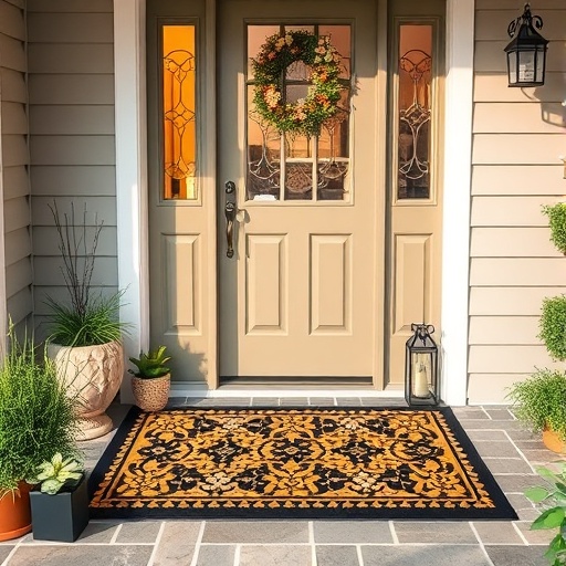 stylish doormat at home entrance