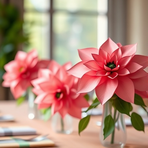 beautiful paper centerpieces on a table