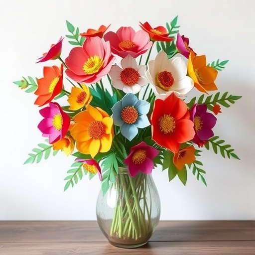 colorful paper flower bouquet