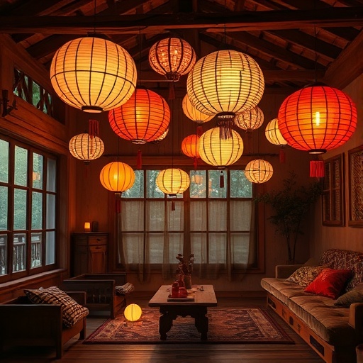 handcrafted paper lanterns providing ambient light