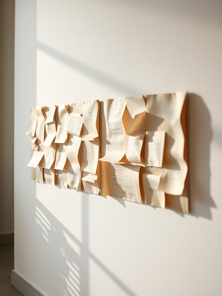 gallery wall with paper art