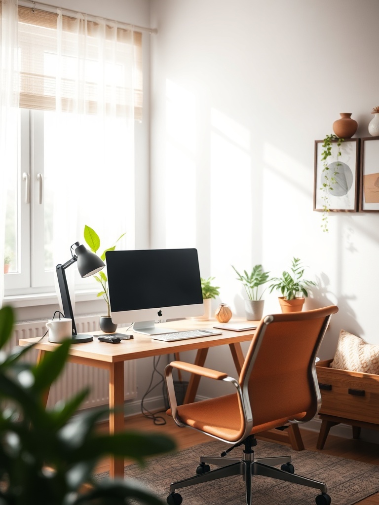 cozy home office setup