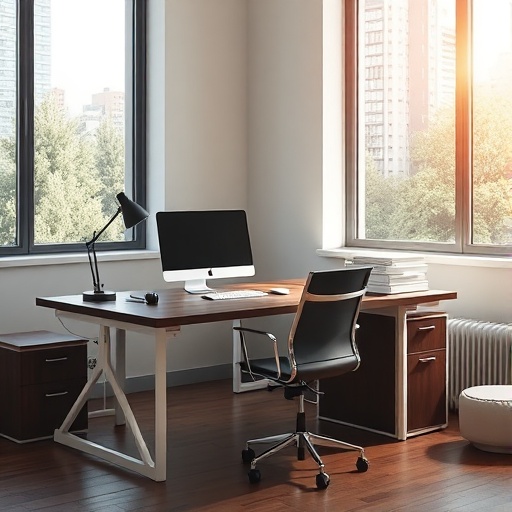 office desk with natural light