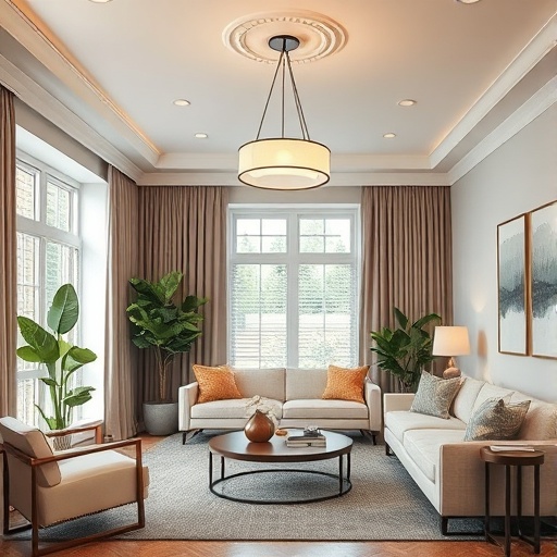 stylish pendant light in salon