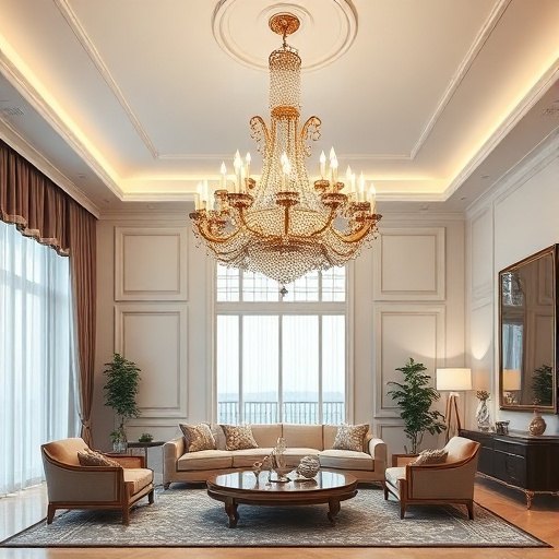 elegant chandelier in luxury decor
