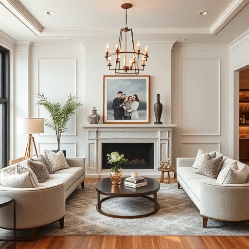 personalized decor in luxury living room