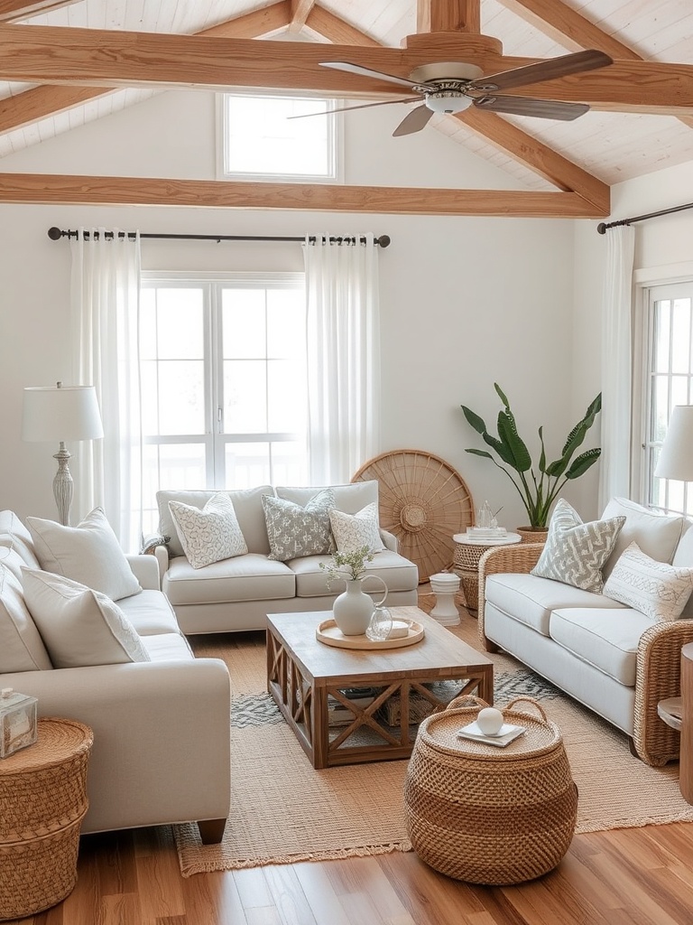 cozy beach-themed living room