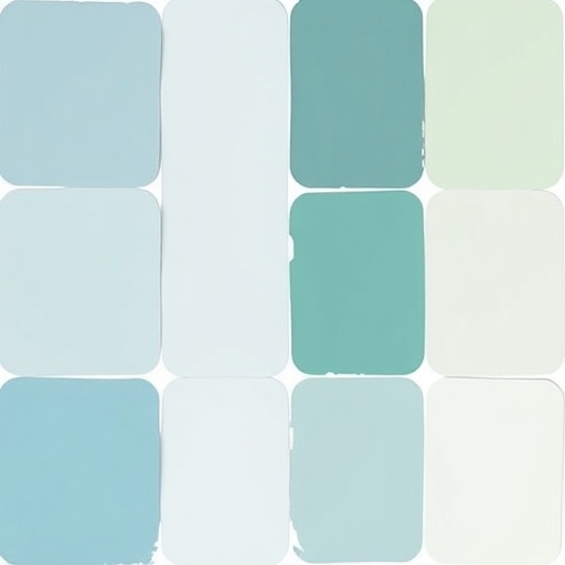 paint samples in coastal colors