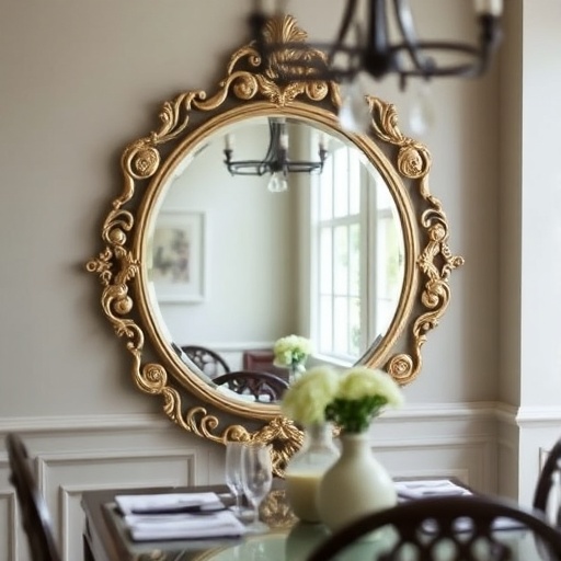 decorative mirror in a dining room