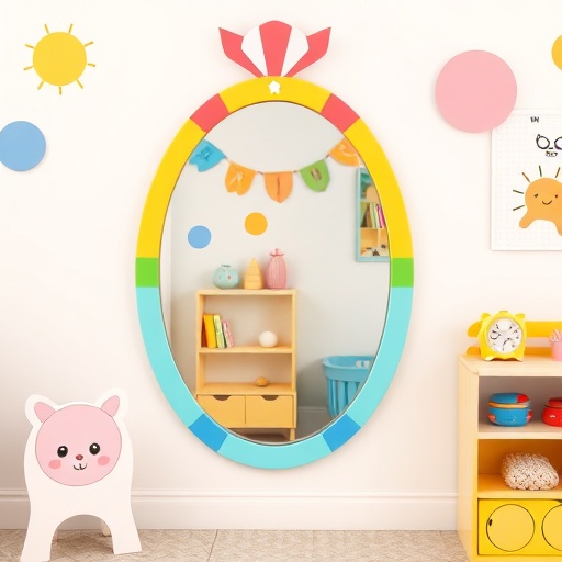 playful mirror in a kids room