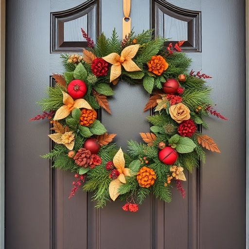 decorative wreath on a door