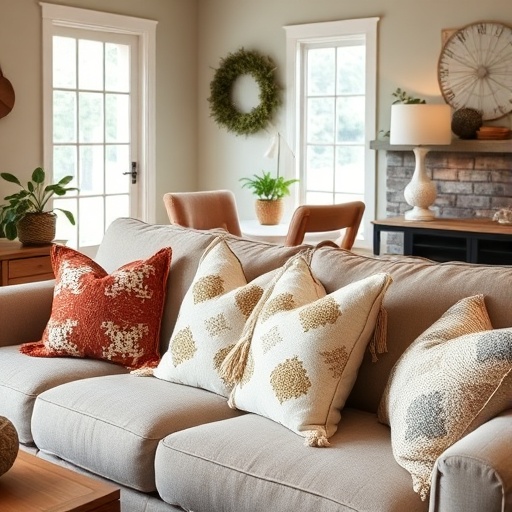 handmade throw pillows on a couch