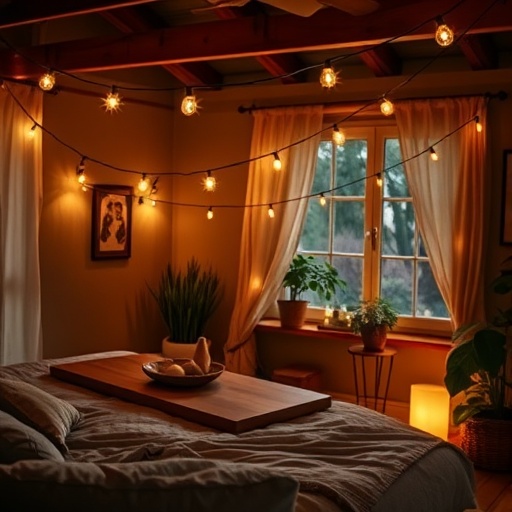 ambient lighting in boho decor