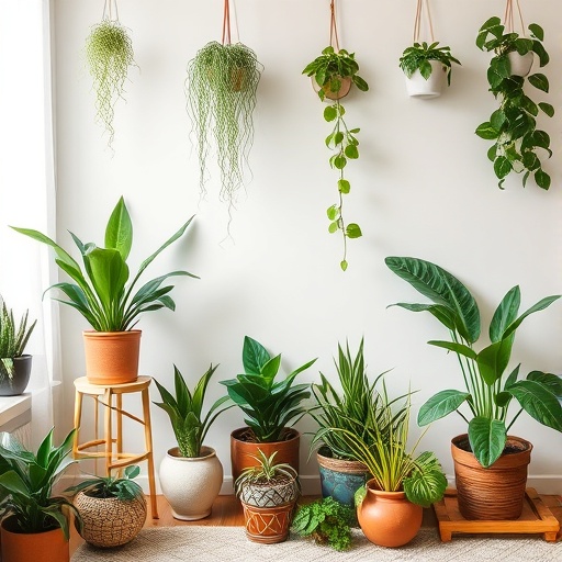 low-maintenance houseplants in boho decor