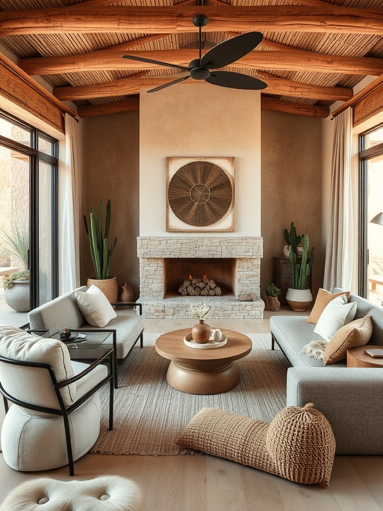 modern desert oasis living room