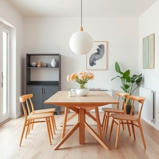 stylish Nordic dining area with clean lines