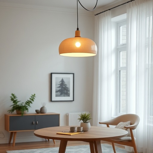modern light fixture in Nordic decor