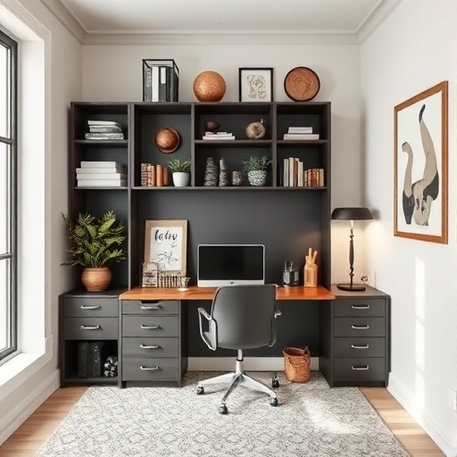 decorative organizers in home office