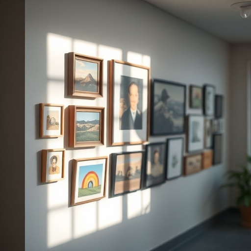 gallery wall with art pieces