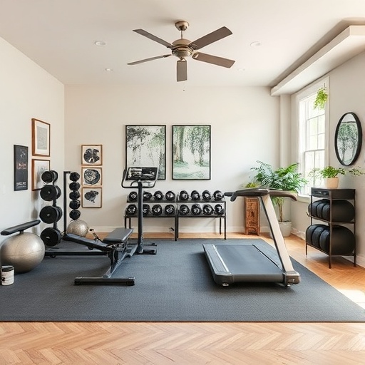 cohesive design in a home gym