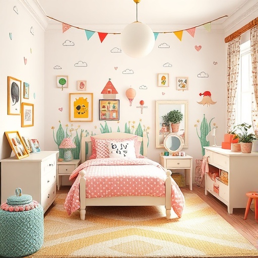 themed decor in a child's bedroom