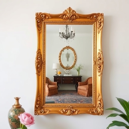 Decorative mirror in a stylish room
