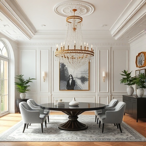 Room with a statement chandelier