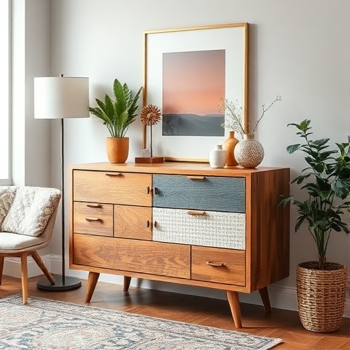 Upcycled furniture in a modern room