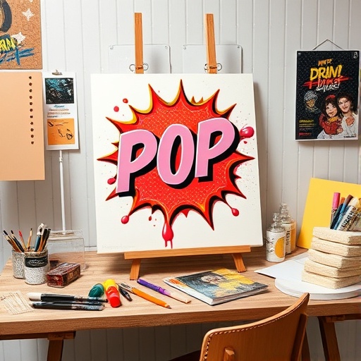 workspace for DIY pop art
