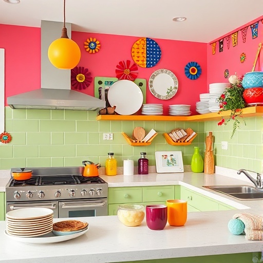 kitchen decorated with pop art