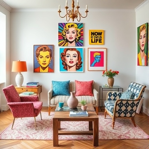 upcycled furniture with pop art