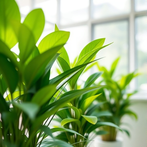 indoor plants in a bright room